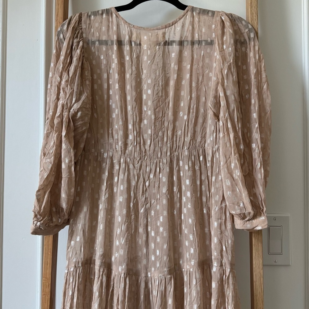 Saltwater Luxe Sheer Midi Dress - Size XS - NWT - Blush/Champagne Shimmer - Picture 8 of 9